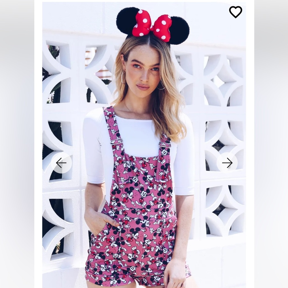 NWT BLACKMILK DISNEY MICKEY MOUSE SHORT OVERALLS SIZE XL